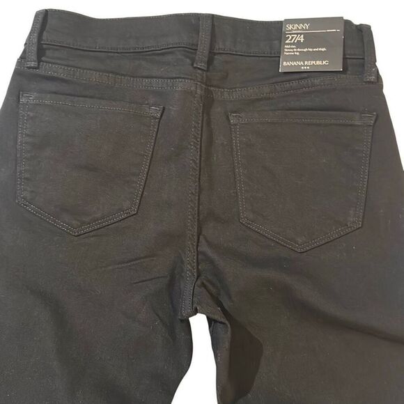 "New" Banana Republic Black Zip Fly Mid Rise Skinny Fit Jeans Ladies Size 27/4 - Picture 7 of 10
